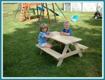 children's cedar picnic table