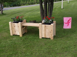 Cedar planter bench