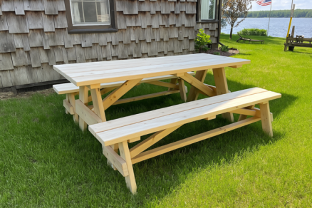wood picnic table